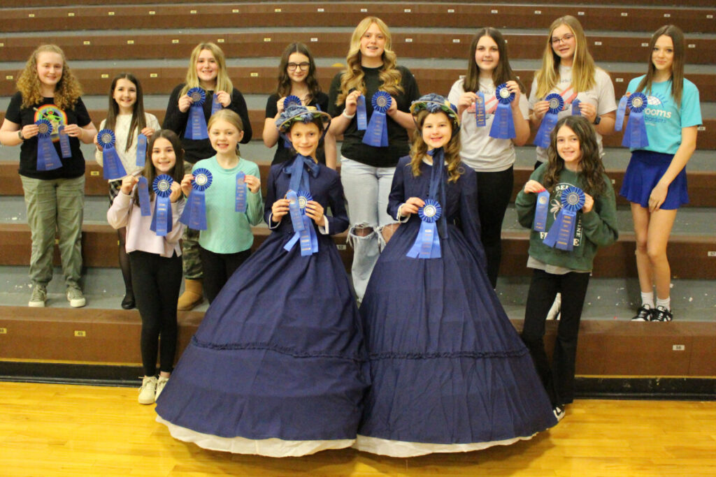 Pictured from left are the students who scored a 100%. Front row: Marley Denham, Sydney Mlodzik, Addilyn Ellwood, Leana Roberts and Brynlee Griffith. Second row: Abby Allman, Lauren McGraw, Phoenix Wolverton, Lily Goddard, Kenzie Lyseski, Ella Allender, Addison Mlodzik and Gracelynn Welch.